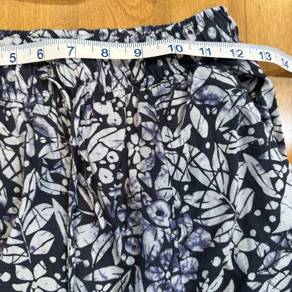 Christian Siriano Linen Blend Joggers Cargo Pockets Blue White Pull on Size S - Picture 7 of 11